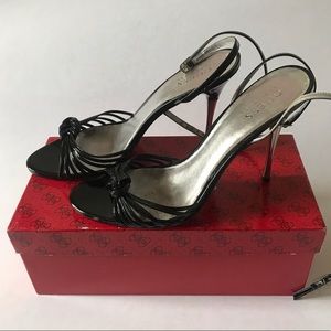 Guess Sexy Black Patent Strappy Heels